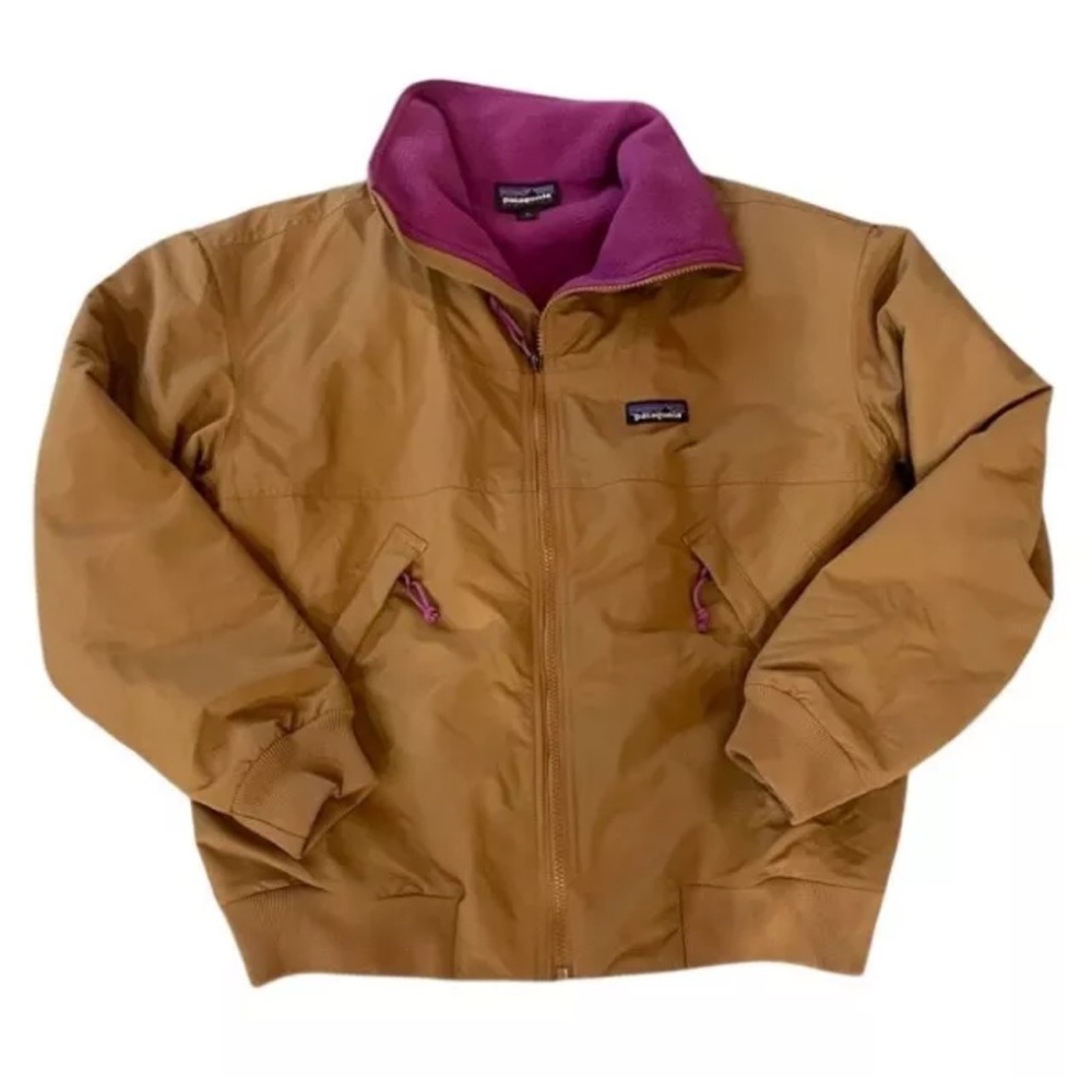 Patagonia Women’s Shelled Synchilla Jacket Nest Brown w/Amaranth Pink Medium